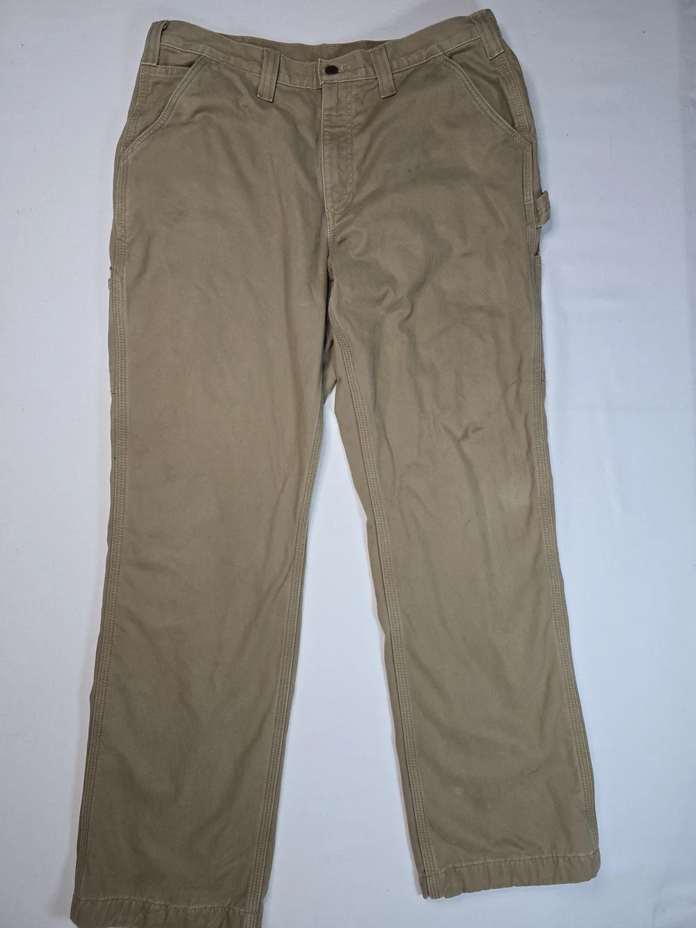 Carhartt Relaxed Fit Carpenter Work Pants Men's 36x32 Khaki Cotton
